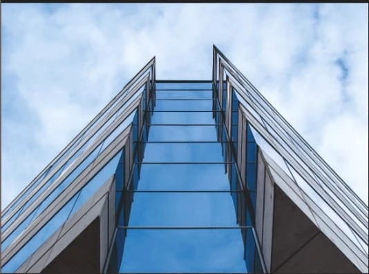 Architectural glass building detail